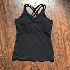 Kyodan black strappy workout tank size medium